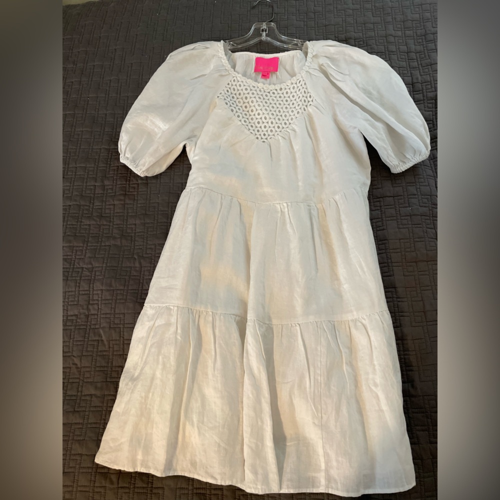 Lilly Pulitzer White Eyelet Dress Sz L NWT